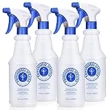 Plastic Spray Bottle 4 Pack 24 Oz (Upgraded Sprayer) for Cleaning Solutions, Bleach Spray, Planting, Pets, Heavy Duty Empty Spraying Sprayer Mist Water Bottles with Adjustable Nozzle, Measurements