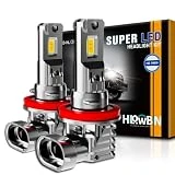 HILOWBIN Upgraded 9012 HIR2 LED Headlights Bulbs,6500K Super Bright Cool White LED Bulbs, Plug and Play, Canbus Ready, Pack of 2