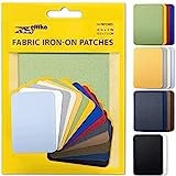 ZEFFFKA Premium Quality Fabric Iron-on Patches Inside & Outside Durable 100% Cotton Blue Gray Beige Brown Yellow Red Green Repair Decorating Kit 14 Pieces Size 3' by 4-1/4' (7.5 cm x 10.5 cm)