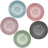 Hair Catcher Shower Drain Covers Protector Durable Silicone Bathtub Hair Stopper Easy to Install and Clean Suit for Bathroom Tub Shower and Sink, 5 Pack