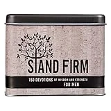 Christian Art Gifts Devotional Cards In Tin | Stand Firm – 75 Double Sided Cards | Bible Verse Encouraging Gift for Men
