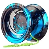 WATIEOBOO R8 Responsive Yoyo Professional, Metal Yoyo for Kids Adults Beginner, Replacement Unresponsive Yoyo Bearing for Advanced Yoyo Player + Removal Bearing Tool + Axle (Black Blue)