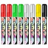CeleMoon Liquid Chalk Markers 8 Pack Christmas Theme Color, Wet Erase Neon Maker Pens for Painting Drawing Writing on Blackboard, Chalkboard, Glass, Window, for Christmas Holiday Festivals Decoration