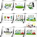 Clysee 16 Pcs Golf Gifts for Women Cosmetic Bags Girls Golf Makeup Bag Golf Player Zipper Pouch Accessories Toiletry Holder Organizer Case Travel Purse Wallet for Team, 8 Styles