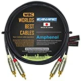 WORLDS BEST CABLES 6 Foot RCA Cable Pair - Made with Canare L-4E6S, Star Quad, Audio Interconnect Cable and Amphenol ACPR Gold RCA Connectors – Directional Design - Custom Made