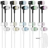 Maeline Bulk Wired Earbuds in Ear, Noise Isolating Headphones with Microphone, 3.5mm Jack Plug, Mic and Volume Control, Stereo Bass, Tangle-Free Cord for iPhone, Android, PC, Laptop - 10 Pack