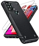 LeYi for Motorola Moto G Stylus 5G Case, Motorola Stylus 5G Case 2021 with [2 Pack] Screen Protectors, Shockproof Dual Layer Hard PC Textured Back & Soft Bumper Cell Case for G Stylus 5G 2021, Black