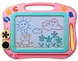 ikidsislands IKS85P [Travel Size] Magnetic Drawing Board for Toddlers, Color Magna Erasable Doodle Pad for Kids, Mess Free Write and Learn Creative Educational Toys for Toddler Girls (Pink)