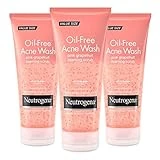 Neutrogena Oil Free Pink Grapefruit Acne Treatment Face Wash with Vitamin C, 2% Salicylic Acid, Gentle Foaming Facial Scrub to Treat & Prevent Breakouts, 6.7 Fl Oz, Pack of 3