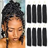 Passion Twist Hair 12 Inch Water Wave Crochet Hair for Black Women Short Passion for Butterfly Locs 8 Packs Bob Spring Synthetic Curly Twist Braiding Hair Extensions 1B Natural Black
