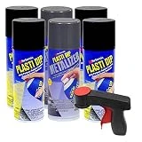 Plasti Dip Black & Metalizer Rim Kit: 4 cans Black, 2 Graphite Pearl Metalizer, 1 Cangun