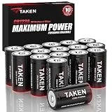 Taken CR123A Lithium Batteries, 10-Year Shelf Life 3v Batteries for Flashlight, Camera, Alarm System, Security Device, Microphone 16 Pack (Non-Rechargeable)