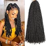 Passion Twist Hair 6 Packs Water Wave Crochet Hair Passion Twist Braiding Hair For Black Women(18 Inch (Pack of 6), 1B#)