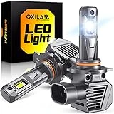OXILAM Newest 9012 LED Headlights Bulb,120W 26000 Lumens 700% Brighter, 6500K Cool White 9012 Hir2 Halogen Replacement Blubs, 60000 Hours Lifespan, Plug and Play, Pack of 2