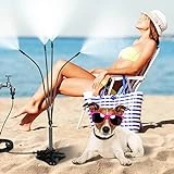 TUEXCIRA Misters for Outside Patio, Upgrade Stand Misting System - Portable Water Mister Fans for Cooling Outdoor - 26.2FT (8M) Misting Line & 6 Mist Nozzles for BBQ Kids Party Yard Garden Sprinklers