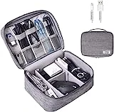 Electronics Organizer, OrgaWise Electronic Accessories Bag Travel Cable Organizer Three-Layer for iPad Mini, Kindle, Hard Drives, Cables, Chargers (Two-Layer-Grey)