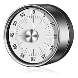 VELKPRO Magnetic Kitchen Timer - 60-Minute Visual Countdown with Loud Alarm, Magnetic Backing & Stainless Steel Design - Perfect for Cooking, Work, Study, and More