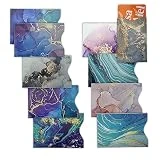 DEEZOMO 10 PCS RFID Blocking Sleeves, Credit Card Holder for Women Men Protect Cards Identity from Electronic Theft Travel Case Set (Marble Style