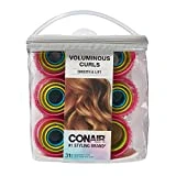 Conair Self Grip Assorted Sizes and Colors Hair Rollers, Hair Curlers, Self-Grip Hair Rollers, with Storage Bag 31 Count(Pack of 1)
