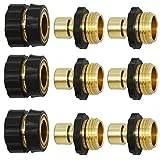 Triumpeek 3/4' Garden Hose Connector, 9 Pieces Garden Hose Quick Connect Fittings, Male and Female Quick Release Garden Hose Connector