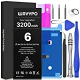 WAVYPO Battery for iPhone 6, 3200mAh Upgraded New Version High Capacity 0 Cycle Replacement Battery for iPhone 6 A1586 A1589 A1549 with Full Replacement Tool Kit Instruction