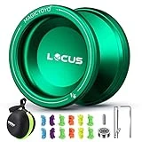 MAGICYOYO V6 Responsive Yoyo for Kids Beginner- Dual Purpose Alloy Yoyo, Durable Basic Trick Yoyo, Extra Unresponsive Bearing Kit for Adults Advanced Pro Yoyo Players + Yoyo Case+12 Yoyo Strings-Green