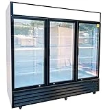 Commercial Refrigerator Glass 3-door Swing NSF Merchandiser Beverage Display Cooler Reach In Fridge Upright, Capacity 56 cuft, 72' Width 110V GDM-69Bdup