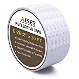 AISEY 2' X 30ft Reflective Tape White Outdoor High Vis Conspicuity Safety Tape, Reflector Tape Trailer Waterproof