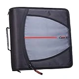 Case-it The Mighty Zip Tab Zipper Binder - 3 Inch O-Rings - 5 Color Tab Expanding File Folder - Multiple Pockets - 600 Sheet Capacity - Comes with Shoulder Strap - Black D-146