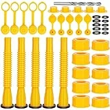Godboy Gas Can Spout Replacement, Gas Can Nozzle, (5 Kit-Yellow) Flexible Pour Nozzle Suitable for Most 1/2/5/10 Gal Oil Cans, Gas Spout Replacement, Fuel Can Spout, Gas Tank Nozzle