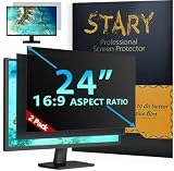 STARY [2-Pack] 24 Inch Computer Privacy Screen Filter for 16:9 Widescreen Monitor Removable Anti Glare Blue Light Filter 24 inch Privacy Screen for Monitor Shield Anti Spy Screen Protector Cover Film