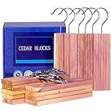 Cedar Space Cedar Blocks for Clothes Storage, 15 Pack Cedar Hang Ups, 100% Natural Cedar Wood for Closet Planks, Aromatic Red Ceder Blocks, Cedar Planks, Cedar Accessories for Closets Storage