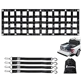 SurmountWay Heavy Duty Tailgate Cargo Net for Truck Bed, Durable&Rugged Tailgate Net, Extendable&Adjustable Truck Bed Cargo Net, Suitable for Truck, Trailer, Pickup, Jeep, SUV, Boat and So on(54'x18')