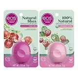 eos 100% Natural & Organic Lip Balm Strawberry Sorbet and Honey Apple, Dermatologist Recommended, All-Day Moisture, Made for Sensitive Skin, 0.25 oz, 2-Pack