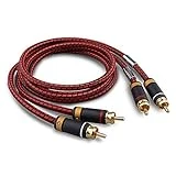Primeda Auidophile 2RCA Male to 2RCA Male Stereo Audio Cable,Gold Plated | 4N Oxgen-Free Copper Core (3 Feet (1M))