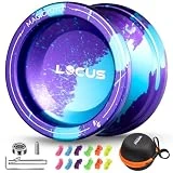 MAGICYOYO V6 LOCUS Responsive Yoyo for Kids, Dual Purpose Metal Yoyo Professional, Unresponsive Yoyo for Advanced Player with Yoyo Bearing, Bearing Removal Tool, Bag, 12 Strings (Blue Purple)