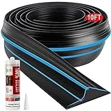 Jin&Bao Universal Garage Door Threshold Seal Strip 10FT Kit, Bottom Waterproof Rubber Weather Stripping Replacement（Blue）