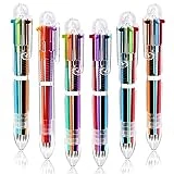 Mluchee 6 Pack Multicolor Pen In One Back to School Pens, Retractable Ballpoint Pens 0.5mm 6-In-1, Rainbow Fun Pens For Kids 8-12 Birthday Party Favors Adults, Classroom Prizes
