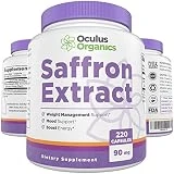 Dandy Decor by Ko & Co Oculus Organics 100% Pure Saffron Extract Capsules - 220 Capsules 90mg Serving | Saffron Supplements | Saffron Capsules | Saffron Supplement