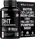Hair Loss Supplement DHT Blocker with Biotin for Men & Women - Saw Palmetto Supplement for Hair Growth, Healthy Strong Hair & Stop Hair Loss - Made in USA, Gluten-Free, Vegetarian - 800mg 60 Capsules