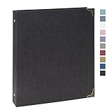 Vienrose 3 Ring Binder 1 inch Round Rings Durable Binder with Cardboard Cover Holds 8.5' x 11' Paper for School Office and Home, Black