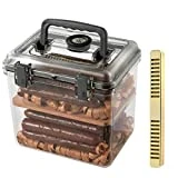 Cigar Humidor Box/Case with Humidifier and Electronic Hygrometer and Spanish Cedar Planks,Can Hold About 30-50 Cigars Acrylic Travel Cigar Humidor Top Cover Digital Hygrometer
