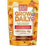 Grow Daily Boys 10+ Shake Mix Bag by Healthy Heights - Protein Powder (Chocolate) - Developed by Pediatricians - High in Protein Nutritional Shake - Contains Key Vitamins & Minerals
