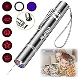 Cat Toys,Laser Pointer Cat Toy,Cat Pointer Toy,Long Range 7 Modes Lazer Projection Playpen for Kitten Outdoor Pet Chaser Tease Stick Training Exercise,USB RechargeSmall Laser Presentation Clicker Pen