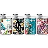 DJEEP Pocket Lighters, Vibrant Collection Textured Metallic, Colorful Unique Lighters, 4 Count Pack of Disposable Lighters