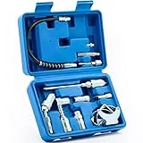 Orion Motor Tech Grease Gun Accessory Kit, 11 Piece Grease Gun Coupler Set for Hard to Reach Grease Fittings, Heavy Duty Lubrication Grease Zerk Fitting Adapters with Grease Gun Hose Holder