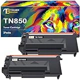 Toner Bank Compatible Toner Cartridge Replacement for Brother TN850 TN820 TN 850 TN-850 TN-820 HL-L6200DW MFC-L5850DW MFC-L5700DW HL-L5200DW MFC-L5900DW High Yield Printer New Version 2-Pack