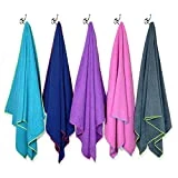 Flow Microfiber Quick Dry Swim Towel - Pool Towels for Competitive Swimming and Other Water Sports with Medium, Large, and Hooded Options Available (Large Gray)