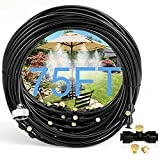 Misters for Outside Patio, 75FT Misting Cooling System for Patio, 75FT (23M) Misting Line+28 Mist Nozzles+3/4' Brass Adapter,Outdoor Mister System for Patio Garden Greenhouse Trampoline for waterpark