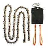 Homyall 48 Inch High Reach Tree Limb Hand Rope Chain Saw for Tree Trimming-Upgraded Pocket Manual Chainsaw with 62 Sharp Blades on Both Sides for Gardening Camping Survival Gear-No Ropes Included